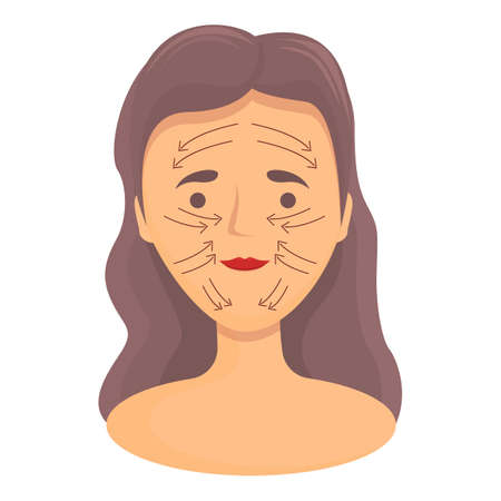 Antioxidant face massage icon cartoon vector. Facial skin. Woman careのイラスト素材