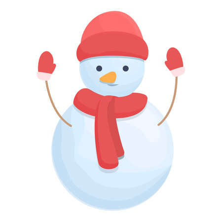Snowman red scarf icon cartoon vector. Christmas man. Winter happyのイラスト素材