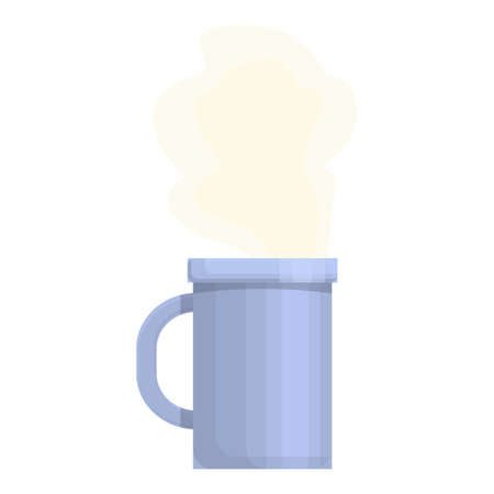 Hot tea mug icon cartoon vector. Cup coffee. Cocoa cafeのイラスト素材