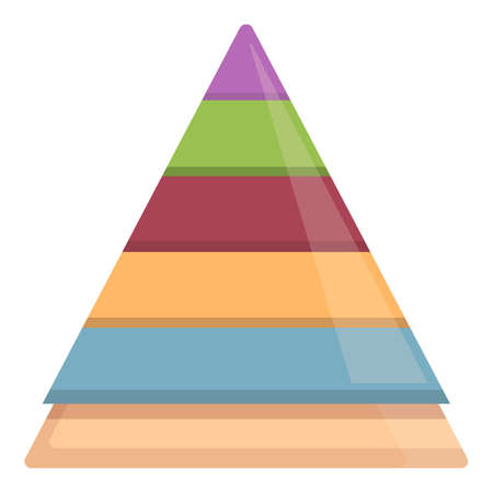 Colorful montessori pyramid icon cartoon vector. Wood toy. Kid schoolのイラスト素材