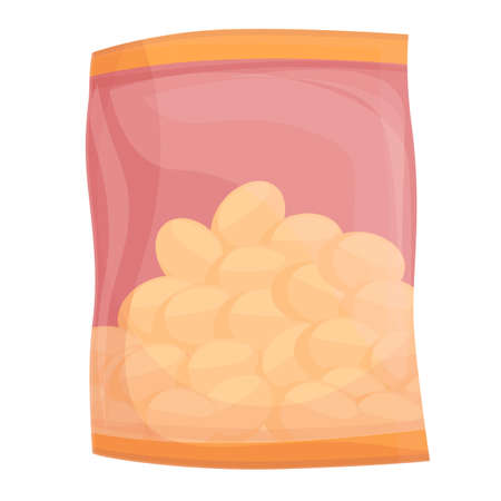 Bag with nuts icon cartoon vector. Peanut sack. Healthy seedのイラスト素材