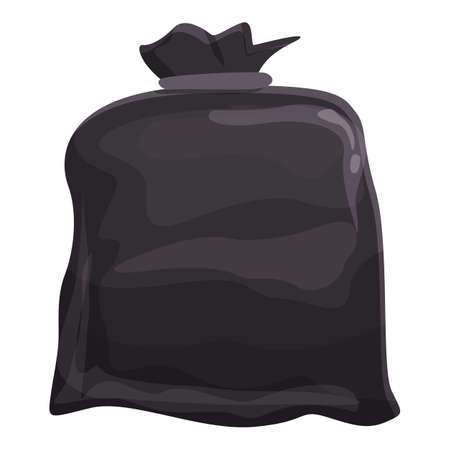 Full trash bag icon cartoon vector. Waste bin. Sack canのイラスト素材