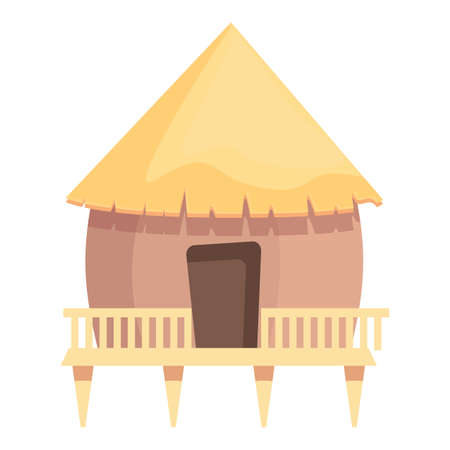 Bungalow villa icon cartoon vector. Sea house. Tropical cottageのイラスト素材