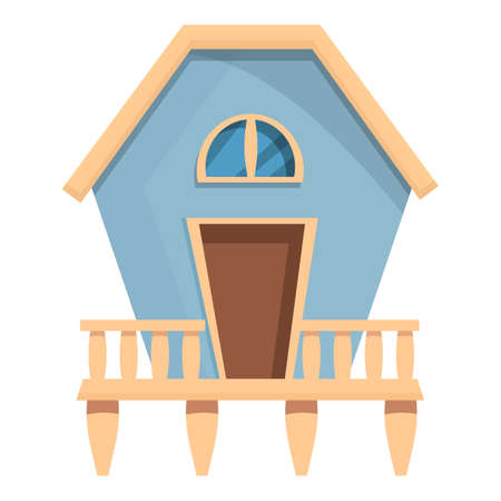 Vacation bungalow icon cartoon vector. Beach house. Island villaのイラスト素材