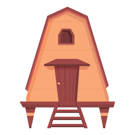 Bungalow scene icon cartoon vector. Island house. Sea villaのイラスト素材