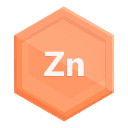 Zinc icon cartoon vector. Food vitamin. Zn nutritionのイラスト素材