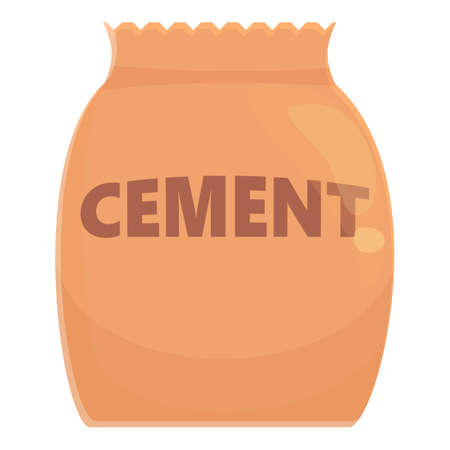 Cement sack icon cartoon vector. Wall mortar. House stoneのイラスト素材