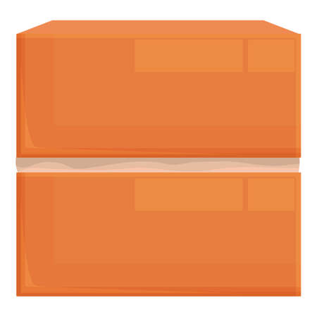 New brick wall icon cartoon vector. Mortar cement. Building houseのイラスト素材