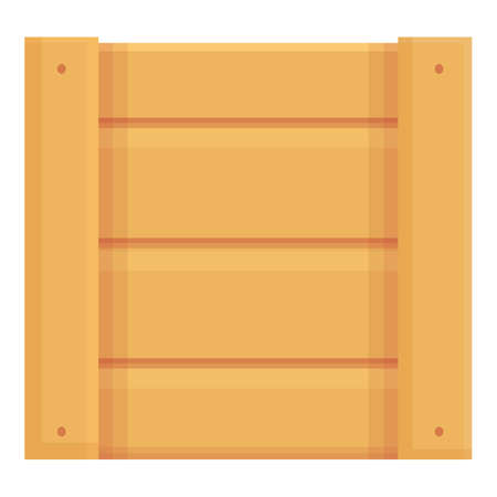 Wood crate icon cartoon vector. Casino machine. Gold buttonのイラスト素材