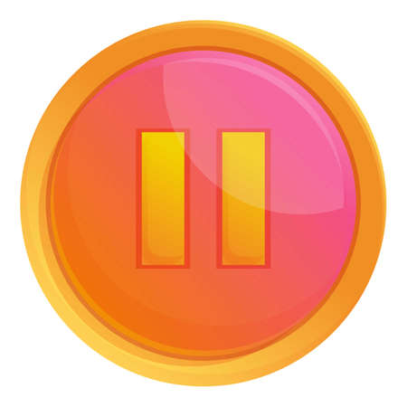 Pause button icon cartoon vector. Casino slot. Computer consoleのイラスト素材