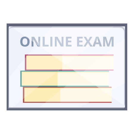 Online education icon cartoon vector. Exam test. Digital formのイラスト素材