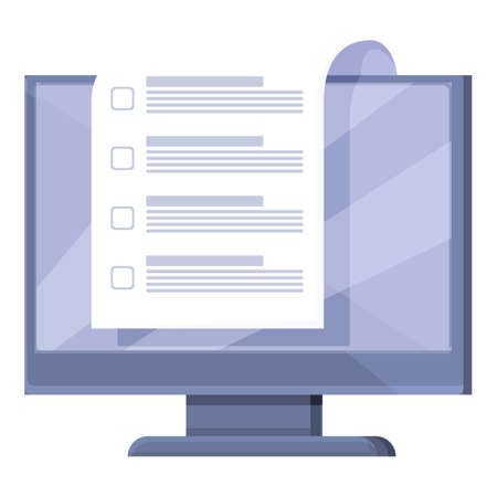 To do list exam icon cartoon vector. Online test. Digital formのイラスト素材