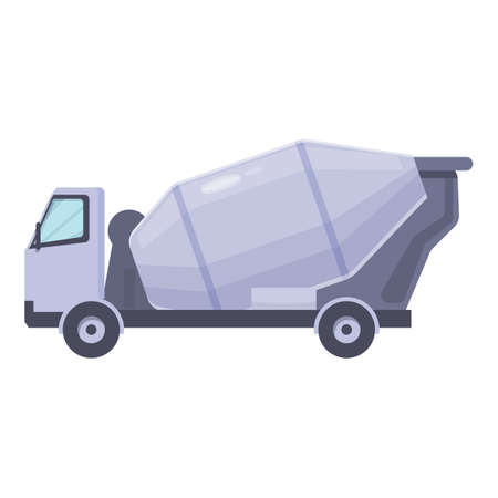 Mixer machine icon cartoon vector. Concrete cement truck. Construction buildingのイラスト素材