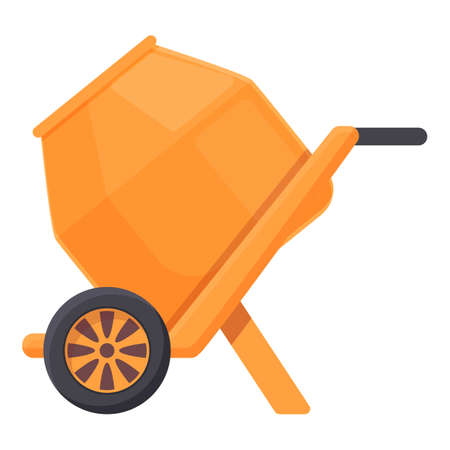 Handle concrete mixer icon cartoon vector. Cement truck. Machine buildingのイラスト素材