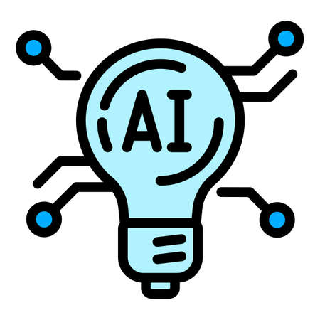 Ai brain idea icon outline vector. Network machine. Computer robotのイラスト素材