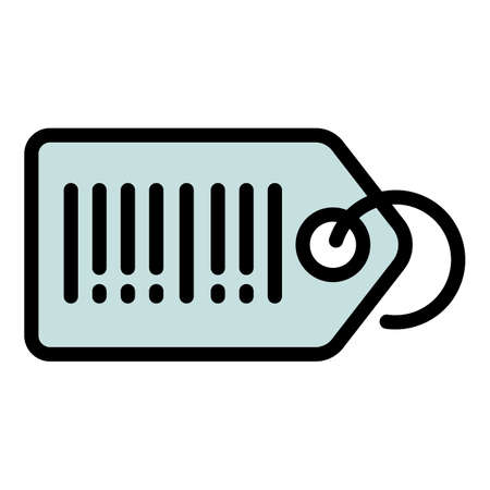 Barcode tag icon outline vector. Code mobile. Hand paymentのイラスト素材
