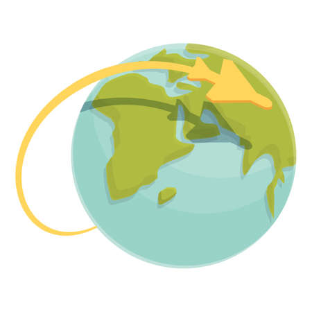 Business planet trip icon cartoon vector. world travel. earth mapのイラスト素材