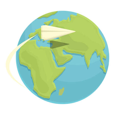 Internet globe travel icon cartoon vector. world map. planet tripのイラスト素材