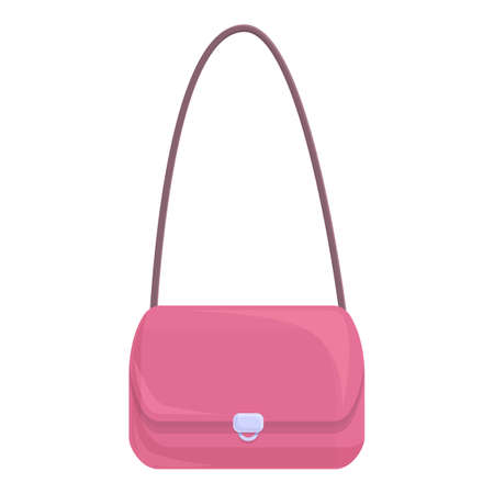 Pink woman bag icon cartoon vector. fashion handbag. female beautyのイラスト素材
