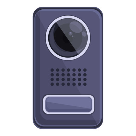 Intercom gate icon cartoon vector. door system. camera bellのイラスト素材
