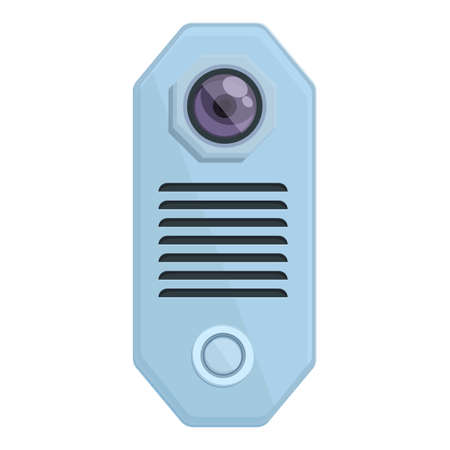 Door video intercom icon cartoon vector. phone system. camera securityのイラスト素材
