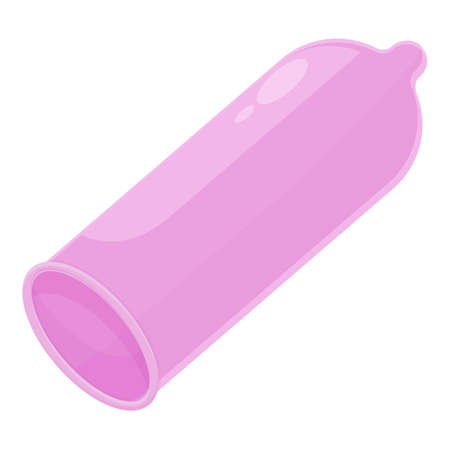 Pink condom icon cartoon vector. Birth control. couple safeのイラスト素材