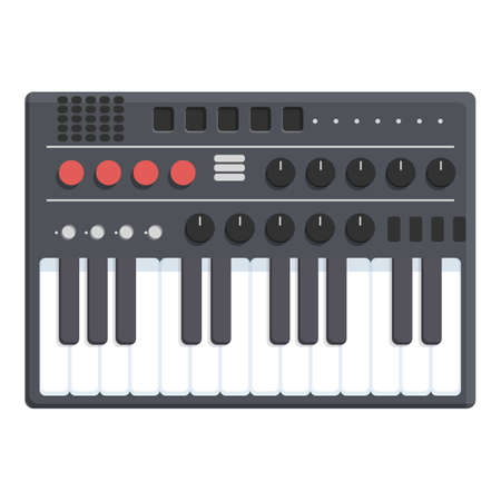 Studio synthesizer icon cartoon vector. Dj music. Acid pianoのイラスト素材
