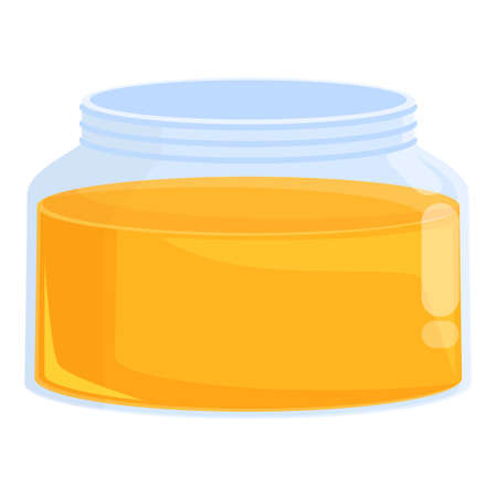 Honey jar icon cartoon vector. Bee nectar. Gold syrupのイラスト素材
