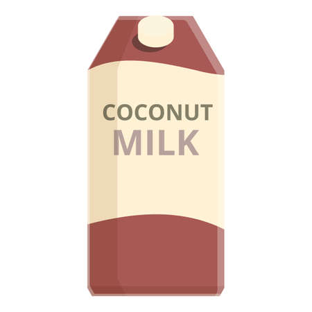 Coconut milk icon cartoon vector. Vegetable drink. Vegan foodのイラスト素材