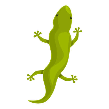Green reptile wild icon cartoon vector. Gecko lizard. Tribal chameleonのイラスト素材