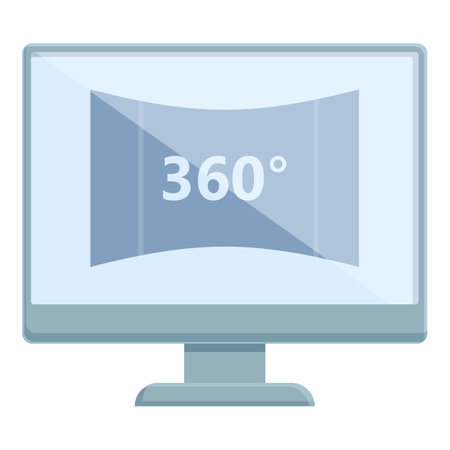 360 online tour icon cartoon vector. Virtual video. Agency homeのイラスト素材