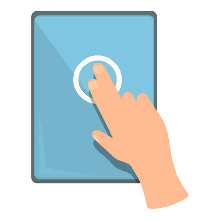 Touch screen icon cartoon vector. Hand phone. Mobile appのイラスト素材