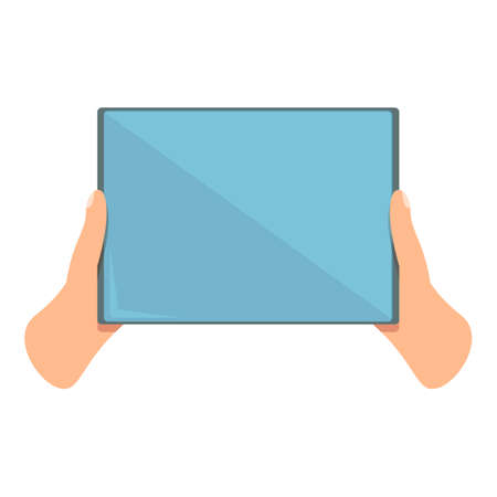 Tablet touch icon cartoon vector. Screen hand. App cellのイラスト素材
