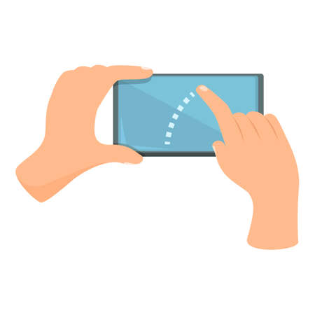 Finger touch move icon cartoon vector. Phone screen. Mobile appのイラスト素材