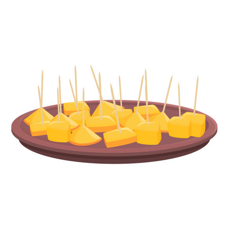Fruit on stick icon cartoon vector. Food spanish. Spain paellaのイラスト素材