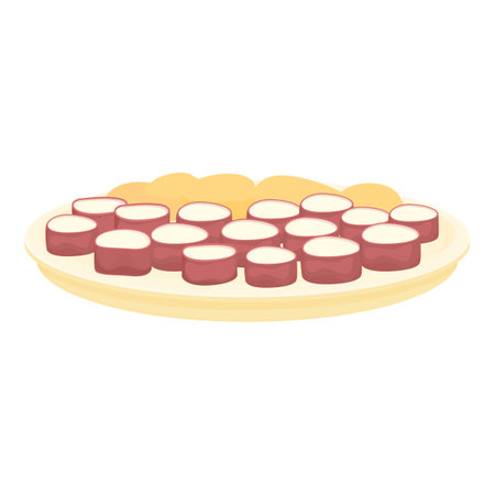 Spanish sushi icon cartoon vector. Dish ham. Restaurant foodのイラスト素材