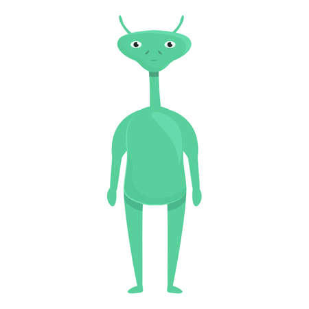 Skinny alien icon cartoon vector. Cute ufo. Fun kidのイラスト素材