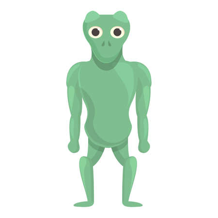 Rocket alien icon cartoon vector. Cute ufo. Green toyのイラスト素材