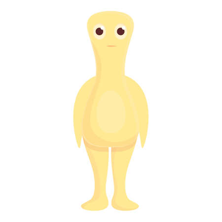 Yellow alien icon cartoon vector. Ufo character. Cute funnyのイラスト素材