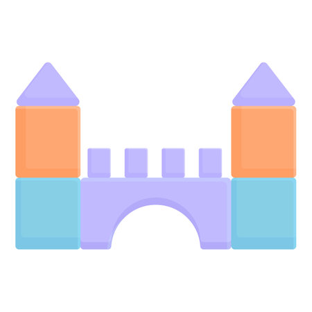 Plastic castle icon cartoon vector. Store shop. Shelf storeのイラスト素材