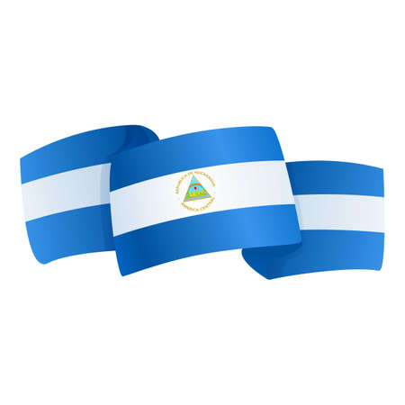 Nicaragua ribbon icon cartoon vector. Flag independence. National celebrationのイラスト素材