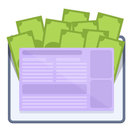 Online cash icon cartoon vector. Money blog. Monetize profitのイラスト素材