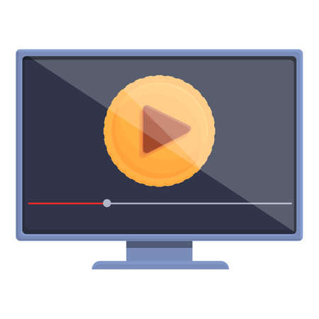 Online video player icon cartoon vector. Money blog. Funnel streamingのイラスト素材