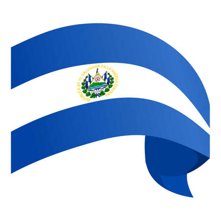 El Salvador flag icon cartoon vector. Round emblem. City nationalのイラスト素材