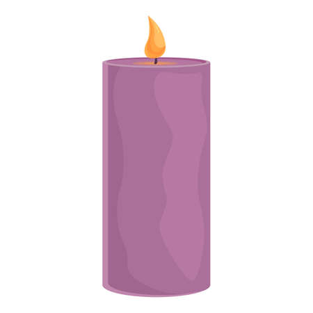 Burning candle icon cartoon vector. Aromatic footcare. Wax fireのイラスト素材