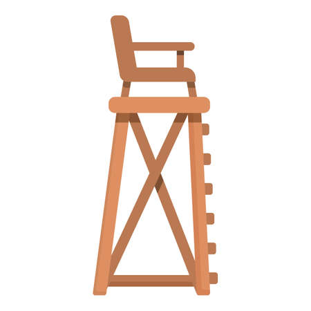 Lifeguard beach chair icon cartoon vector. Water guard. Ocean swimのイラスト素材