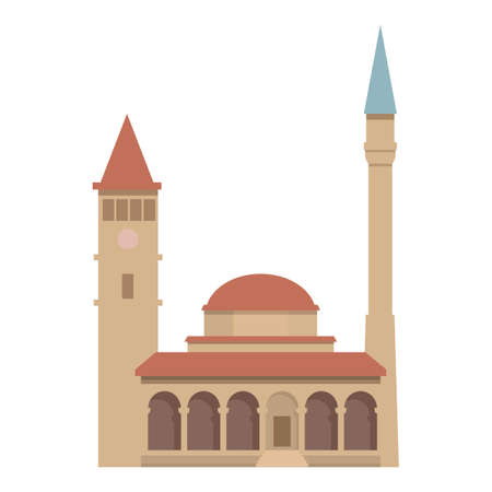 Architecture building icon cartoon vector. Map flag. City europeのイラスト素材