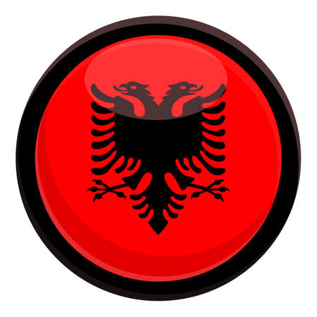 Albania emblem icon cartoon vector. Flag map. Traditional cityのイラスト素材