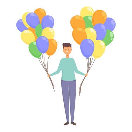 Balloon seller icon cartoon vector. Street seller. Garden performerのイラスト素材