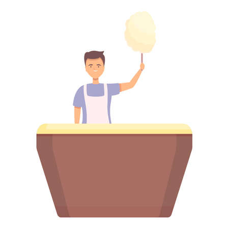 White cotton candy icon cartoon vector. Street machine. Stand shopのイラスト素材